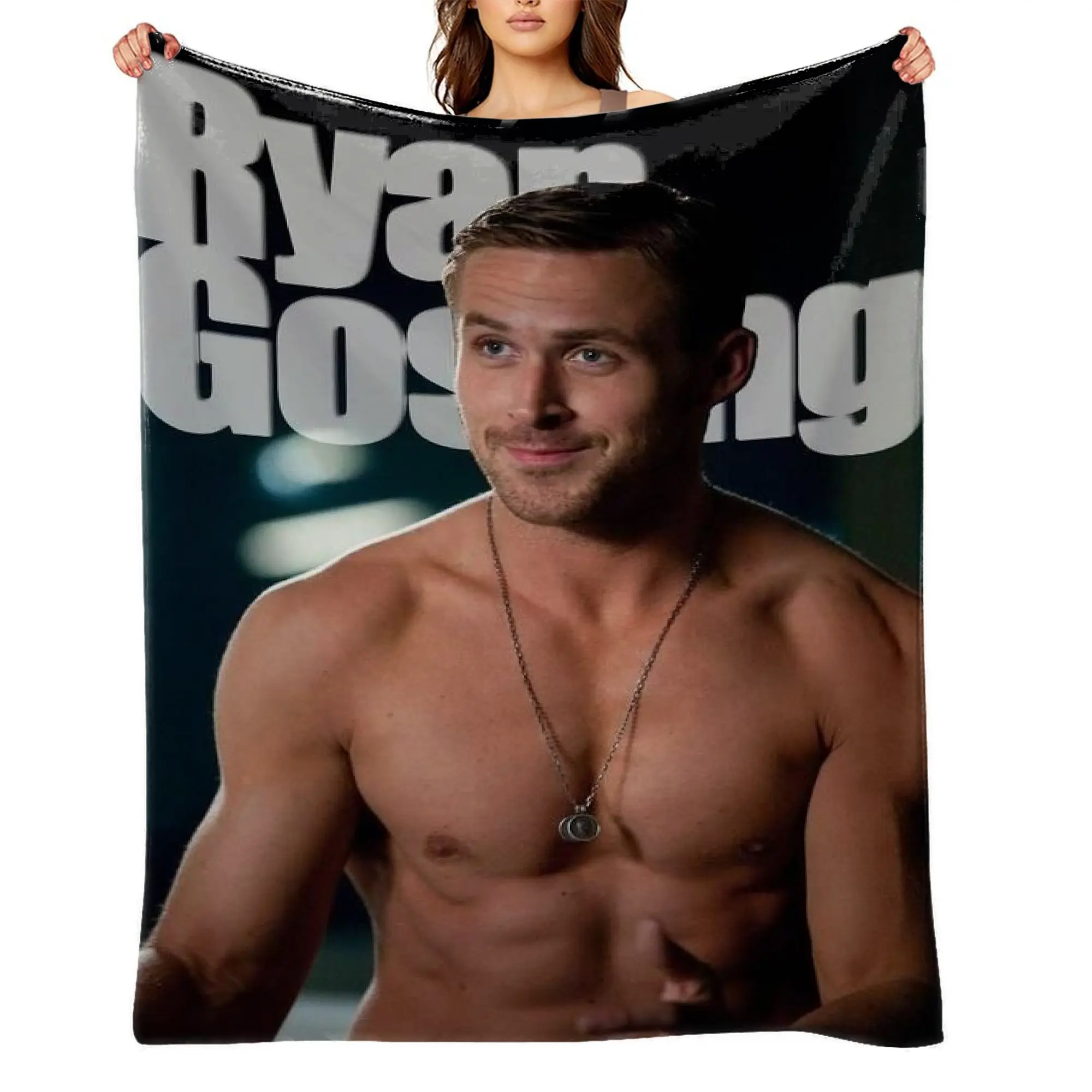 Ryan-Gosling Anime Adventure Flannel Throw Blanket - Multi-Size 1-Piece, Ultra Soft, Smooth Texture, Wrinkle Resistant, Anti-Shrink, Quick-Dry, Machine Washable, All Seasons Cozy Blanket for Watch Party, Perfect Gift A-79