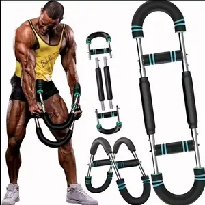 U-Shape Arm Twister Trainer, Multifunctional Upper Body Workout Gear for Chest, Biceps and Forearm 3-level resistance with non-slip foam grips, compact portable home fitness equipment for all users to build upper body muscles at home