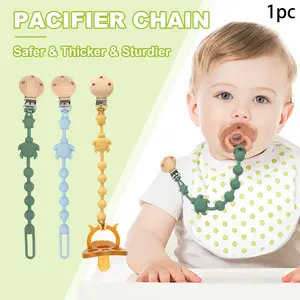 Turtle Shape Pacifier Chain, Silicone Pacifier Clip, Unisex Baby Toy Lanyard, Stroller Accessory, Anti-Drop Silicon Strap