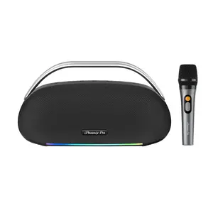 IX-113 13 Hrs/ 12000 mAh Wireless BT Portable Karaoke Speaker with Microphone - Black