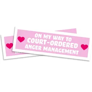 Funny Anger Management Sticker - Funny Bumper Sticker for Cars, Trucks, or Toolboxes - Waterproof & UV Resistant - 10 Inches Long - Two Pack - PLB0001