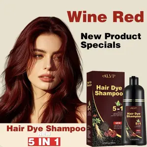 ALVP 2026 5 In 1 Herbal Wine Red Color Shampoo For Women & Men | Gray Coverage, Long Lasting, Nourishes Scalp outdoorfun