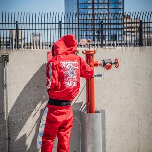 RED  MOUREÈ MAFIA REFLECTIVE WINDBREAKER SET