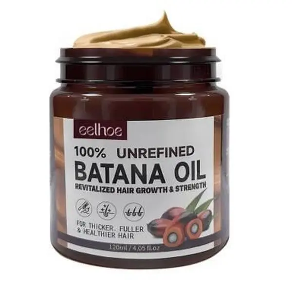 100% Unrefined Batana Oil for Hair Growth, Natural Raw Batana Oil Butter to Support Thicker Fuller Hair, Strengthen & Nourish Damaged Hair for Men & Women, 120ml