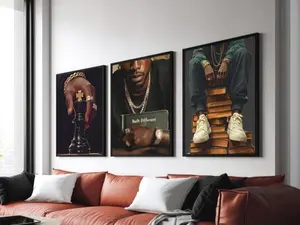 Set of 3 Hustle Prints, Motivational Office Wall Art, King Chess & Success Posters, Luxury Aesthetic Room Decor, Unique Gift for Entrepreneurs( NO FRAME)