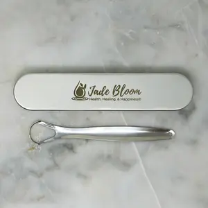 Jade Bloom - Stainless Steel Tongue Scraper with Sleek Case