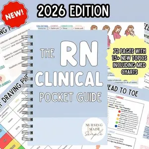 RN Clinical Pocket Guide 2026 Edition, Nursing Study Guide Bundle, Nursing School Notes, NCLEX Review Book, Digital PDF Download