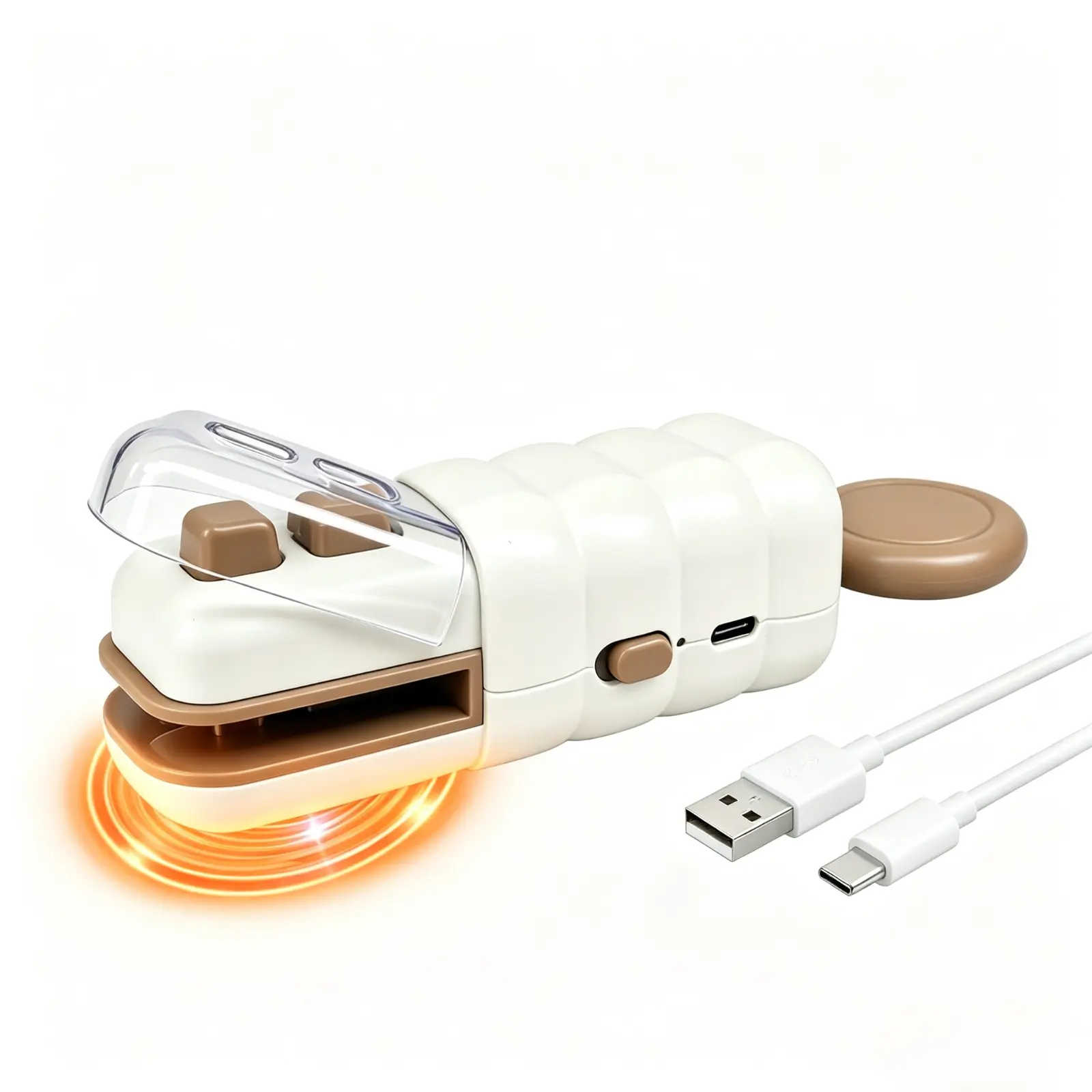 2 in 1 Mini Bag Sealer, Rechargeable USB C Heat Sealer with Cutter & Bottle Opener, Magnetic Portable handheld Food Bag Resealed for Chips Snacks Plastic Bags Food Storage