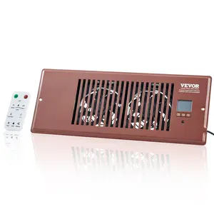 【fathersdaygift】VEVOR Register Booster Fan, Quiet Vent Booster Fan Fits 4” x 12” Register Holes, with Remote Control and Thermostat Control, Adjustable Speed for Heating Cooling Smart Vent, Brown, Ventilation Fan