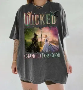 Retro Wicked Changed For Good Comfort Colors Shirt, Defy Gravity Broomstick Magic Wand, Wizard Movie Fan Shirt, Wicked Musical Fan Gift