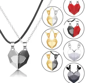 Heart Magnet Necklace Set for Couples - Ideal Gift for Boyfriend, Girlfriend, Husband, Wife - Romantic Jewelry for Anniversary, Valentine's Day, or Special Occasions - Symbolize Your Love with Matching Necklaces for Him & Her