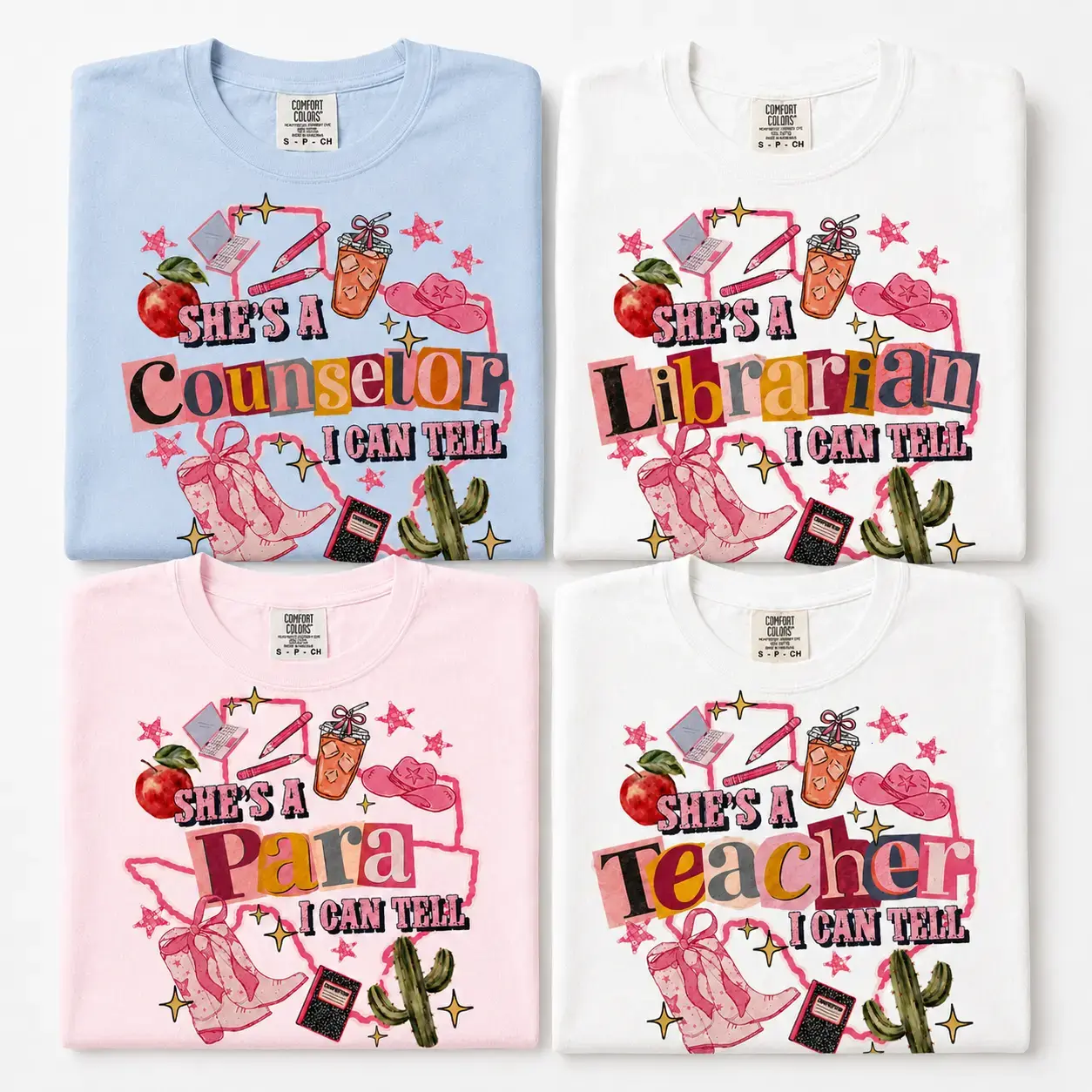 Comfort Colors She's A Teacher/Librarian/Counselor/Para I Can Tell T-shirt, Funny Classroom Tee, Back To School Gift For Women, Made In Usa