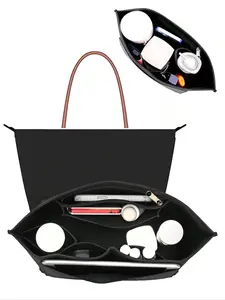 Solid Color Bag Organizer Insert, Multi-pocket Felt Handbag Organizer, Bag Organizer Insert, Bag Accessories for Women, Travel Organization Pouch