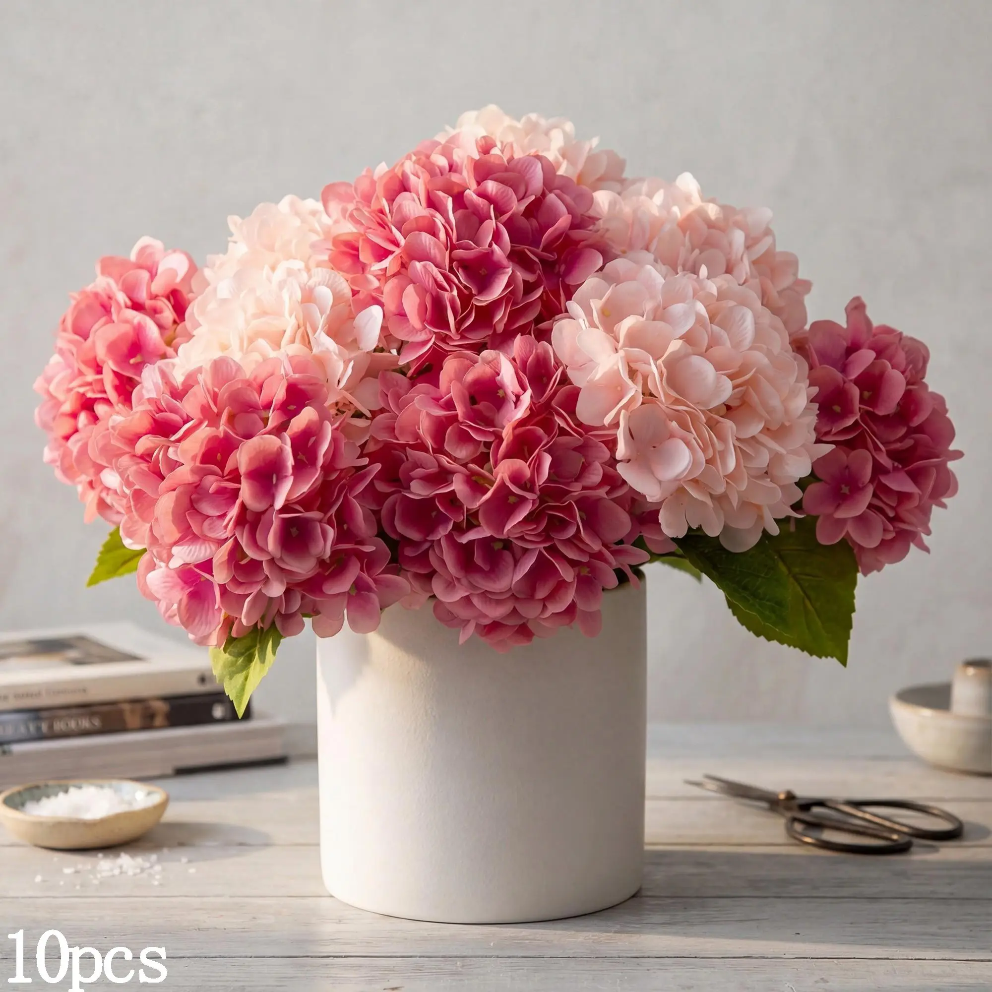 10pcs 31.5cm Mini Decorative Hydrangeas, Decorative Artificial Flowers, Artificial Flower Decorations, Suitable for Four-Season Home Decoration, Valentine's Day Events, Wedding Table Centerpieces, and Vase DIY Projects