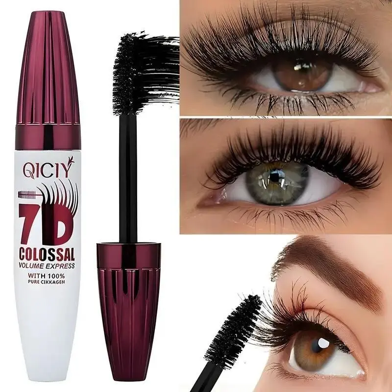 7D Lengthening Fiber Mascara, Volumizing mascara, Recommended mascara, long-lasting sweat-proof formula, non-sticky, non-greasy, for curl, non-irritating, creates thick and full lashes, perfect for beginners and party makeup