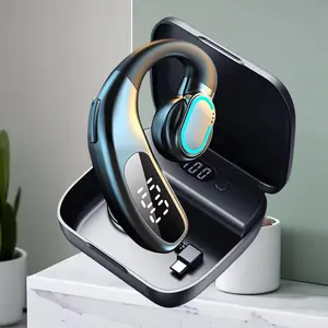 Wireless single-ear business headset featuring a cool, rotatable design suitable for use on either the left or right ear; ideal for business professionals, driving, office work, commuting, and sports; compatible with both Android and iOS systems.