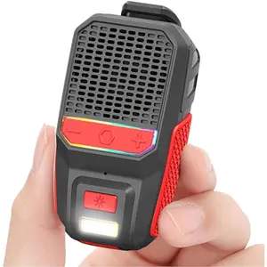 2026 Upgrade Wearable  5.4 Speaker, IPX6  Clip   Speakers, Portable Speaker with RGB Lights and Flash, Built-in Mic,15H Playtime for Cycling//Party/Beach/Outdoor(Red)