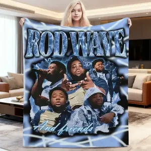 Soft Funny Throw Blanket Rod Wave Throw Blankets for Adults 60in x 80in, Soft Blankets for Women Men, Rod Wave Gifts for Fans, Rod Wave Gifts for Adults