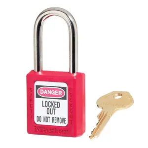 8-Pack Red Safety Padlocks - OSHA LOTO, Non-Conductive, 6mm Shackle
