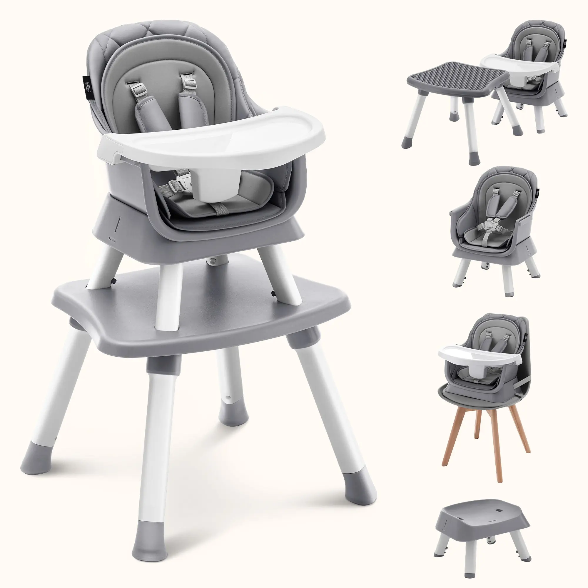 HARPPA 8-in-1 Convertible Highchair for Babies and Toddlers, Multifunctional Feeding Seat with Adjustable Height, Non-Toxic Toddler Booster Seat and Activity Table with Chair, Highchairs For Babies And Toddlers
