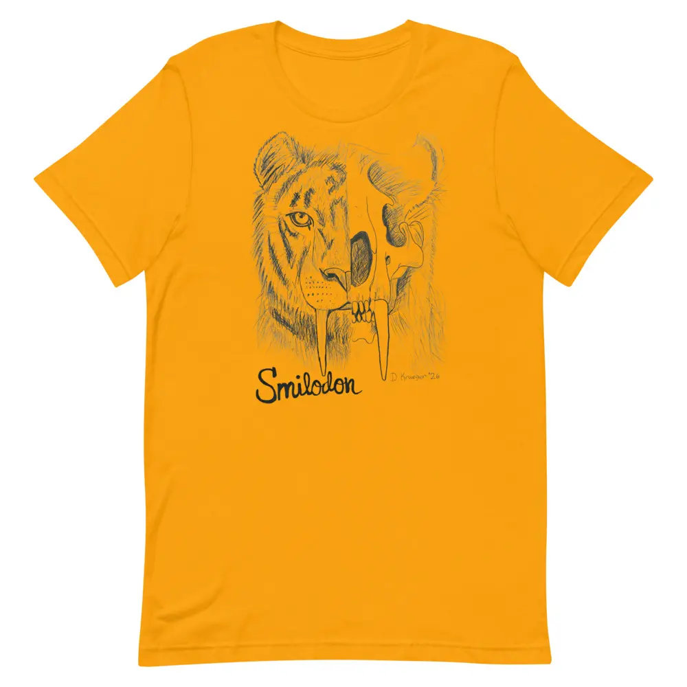 Smilodon Tee | Sabretooth Tiger Shirt | Paleo Art | Hand drawn T-Shirt | Prehistoric Tee