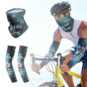 Cooling Arm Sleeves & Neck Gaiter Set, UPF 50+ UV Protection Ice Silk Face Cover, Breathable Moisture Wicking for Outdoor Sports Cycling, Fishing, Hiking