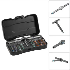 Advanced Ratchet Screwdriver Set, 24-In-1 Magnetic Bit Kit, Home Repair Tool Box, Ideal for Furniture, Bikes, Computers