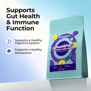 OXYENERGY Whatapoo! Prune Probiotic Fiber Prebiotic Gummies - 5-Strain Healthcare Dietary Supplement with High Prune Concentrate