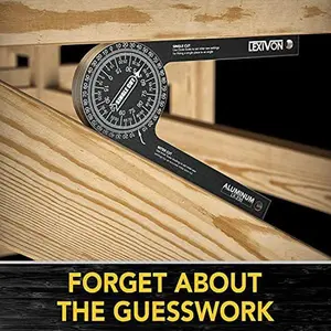 Aluminum Miter Saw Protractor Black, 7Inch Rust Proof Angle Finder Featuring Precision Laser Engraved Scales Professional Miter Saw Protractor w/ Measuring Rulers for Angle Finder Carpentry, Crown Molding Tool Baseboard building trade men dealsforyoudays