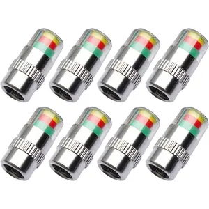 8Pcs 2.4Bar 36PSI Car Tire Pressure Monitor Valve Stem Caps Sensor Indicator 3 Color Eye Alert