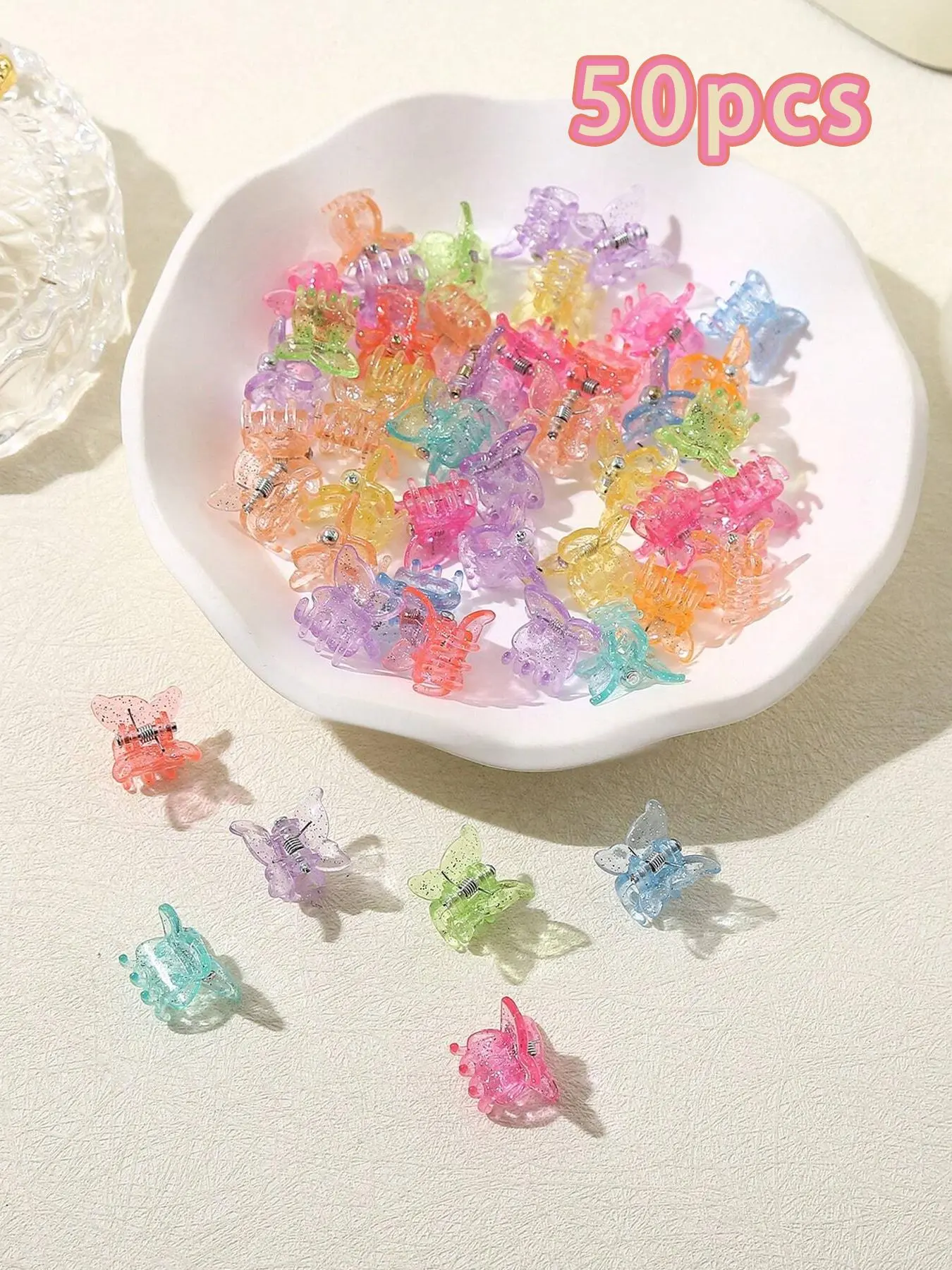 Mixed Color Butterfly Design Mini Hair Claws, Claw Clip Pack, Cute Hair Clips, Decorative Hair Clips, Elegant Hair Accessories for Women & Girls, Fashion Hair Accessories for Party, Daily Clothing Decor