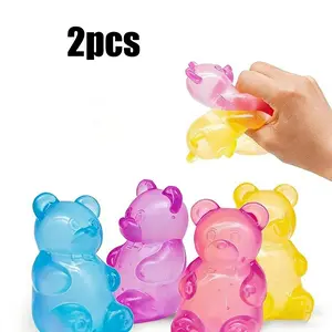 2pcs - Little Bear Maltose Pinch Candy Little Bear Shape Slow Rebound Stress Relieving Toy, Party Gift