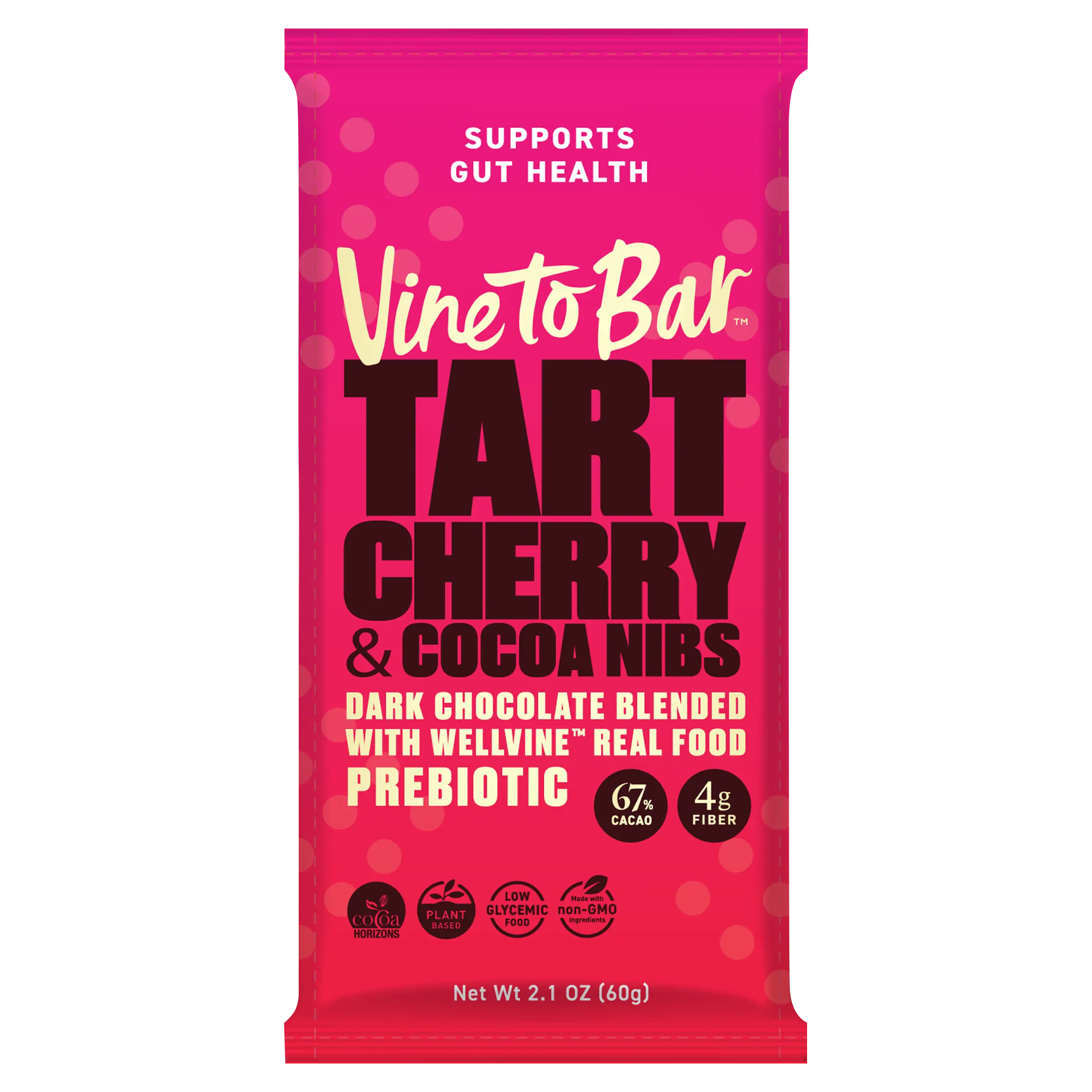 Tart Cherry and Cocoa Nibs Dark Chocolate Bar
