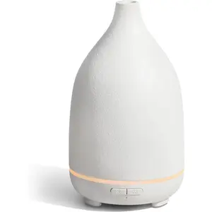 150ML Ceramic Oil Diffuser for Essential Oils Handcrafted Aromatherapy Ultrasonic Cool Mist Humidifier with 2 Mist Modes and Waterless Auto Off for Room Office White Base
