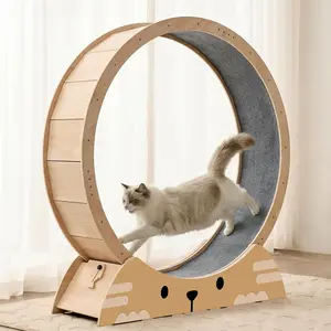 48" Cat Wheels for Indoor Cats, Quiet & Stable Cat Exercise Running Wheel, Cats Treadmill with Anti-Slip Mat