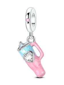 Cute Summer Water Cup Shape Pendant, Juice Box Pendant, Casual Style Design, Perfect for All Seasons, No Choking Hazard Warning, Ideal Accessory, Jewelry, Summer Dainty Jewelry