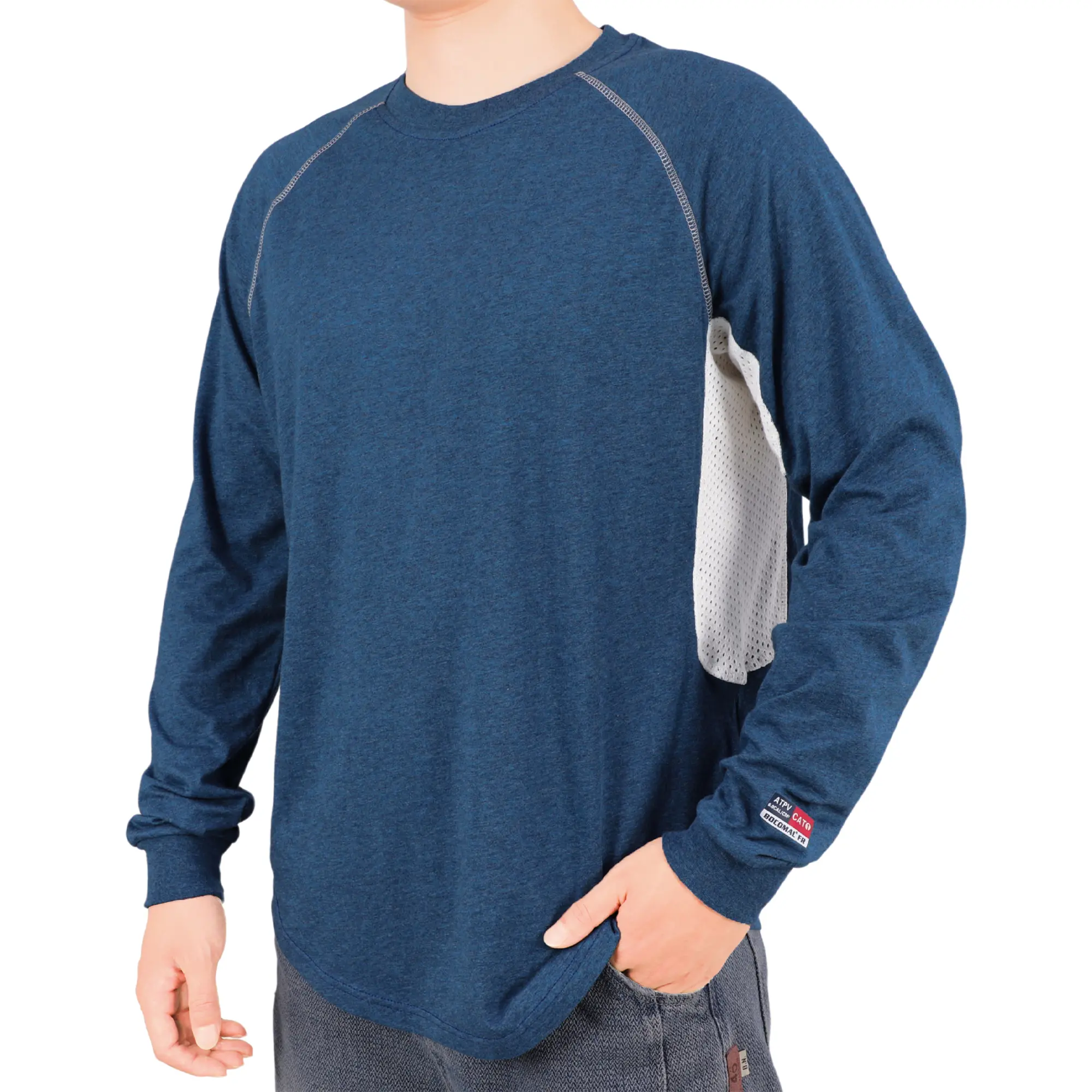 Men's 4.5 oz Original Vented Mesh Loose Fit EX Lightweight FR T-Shirt, Smooth Stretch Workwear Top - 9717, Tshirt