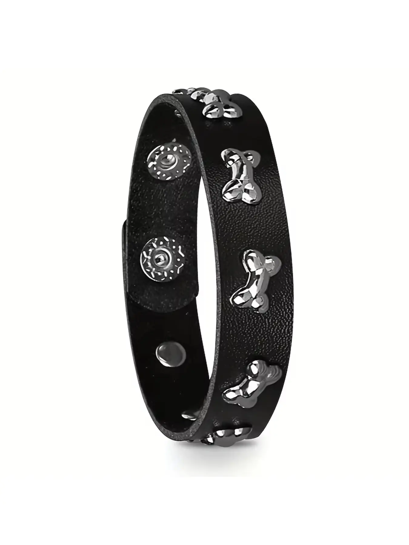 Punk Style PU Leather Charm Bracelet with Dog Bone Pendant, Perfect for Daily Wear and Halloween Parties, Stylish Accessory, Punk Style Jewelry