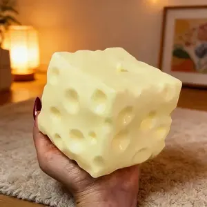 Cheese Squishy Squishies, Stress Relief Squeeze Toy, Classic Novelty Toy for Anxiety Relief