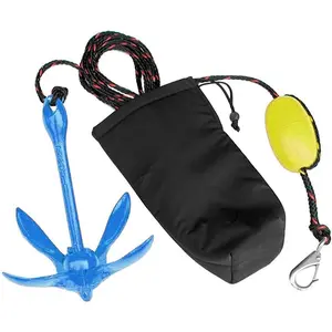 Marine Kayak Anchor Kits 3.5 lb Folding Anchor Accessories with 30 ft Rope for Fishing Kayaks, Canoe, Jet Ski, SUP Paddle Board and Small Boats