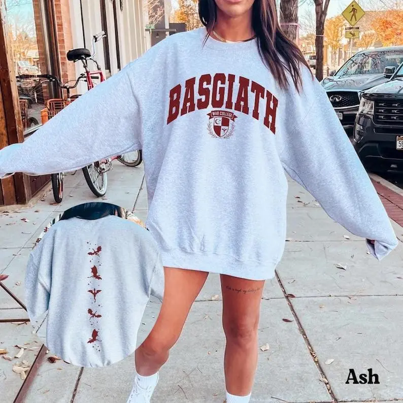 [Sale off up to 50%] Fourth Wing Double-Sided Sweater, Basgiath War College Shirt, Dragon Rider Sweatshirt, Bookish Sweater, Empyrean Series, Fourth Wing Shirt, Graphic Streetwear shirt