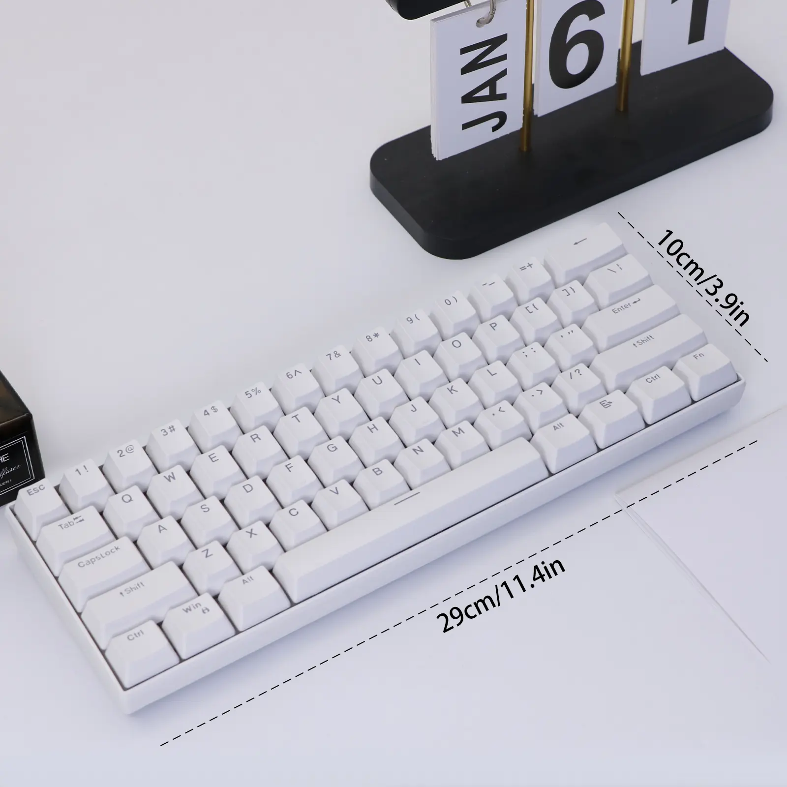 61-Key Compact Wired Mechanical Gaming Keyboard - Color Backlight, Green/Cyan Switches, Multiple Lighting Modes, USB Plug, Custom Keyboard Setup for Dynamic and Immersive Environment (for Gaming Enthusiasts)