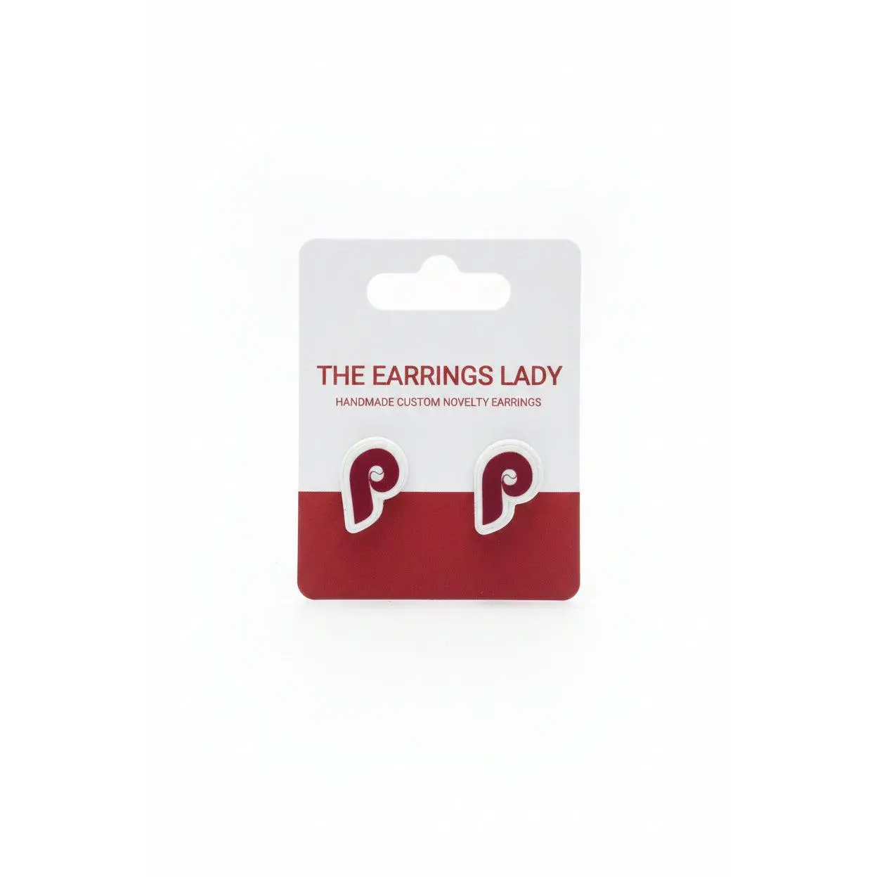Phillies Maroon P micro Stud Earrings