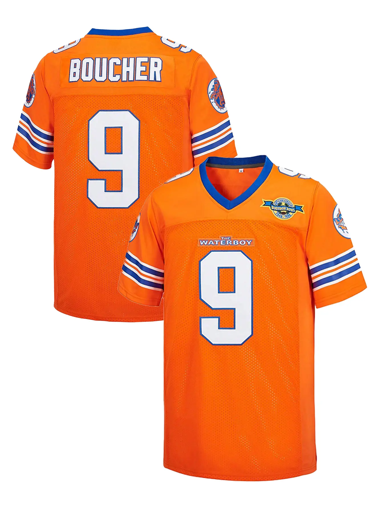 Bobby Boucher #9 Male Football Jersey - The Waterboy Adam Sandler Mud Dogs Bourbon Bowl, Letter Embroidery, Classic Cut for Relaxed Everyday Wear, Casual Wear, Football Fashion, Watch Party Rugby Jersey