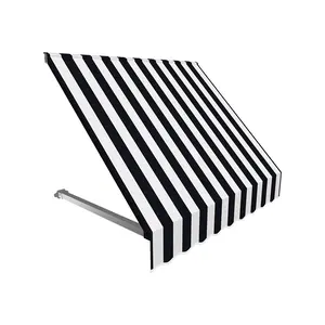 Awntech ER23-US-3KW 3.38 ft. Dallas Retro Window & Entry Awning, Black & White - 24 x 36 in.