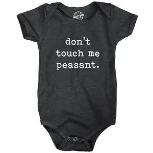 Baby Bodysuit Don't Touch Me Peasant Funny Novelty Offensive Graphic Jumper for Infants Funny Baby Onesies Introvert Clothes for Baby Funny Sarcastic Onesie Novelty Onesie Black