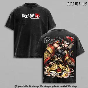 Qin Shi Huang Record of Ragnarok Shirt Vintage Washed Anime Graphic Tee Emperor God Power Divine King Oversized Streetwear Shirt for Anime Fans