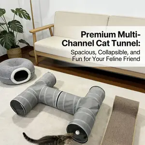 Multi-Combination Pet Tunnel, Foldable Cat Toy, Durable Scratch Resistant, Self-Entertainment, Free Combination, Satisfy Cat Climbing Nature