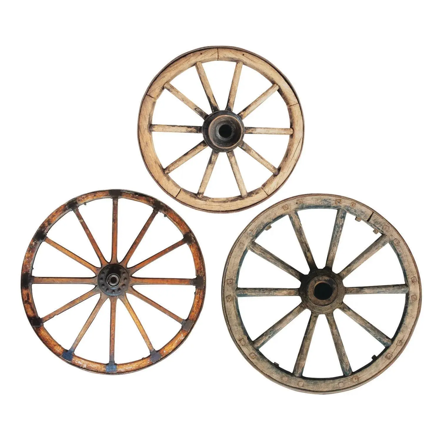 22 3/4" - 27 1/4"  Wagon Wheel Cutouts Hanging Decorations - 3 Pc.