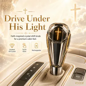 Starburst Cross LED Crystal Shift Knob 7-Color RGB Cycling Glow Rechargeable Gear Shift Lever Twist-On Installation Car Interior Atmosphere Lamp Shifter Fits Most Manual & Automatic Non-Button Gear Handles #Summervibes #fathersdaygift